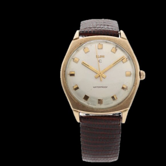 Vintage Elgin Waterproof Men's Mechanical Wristwatch Swiss Made 10k RGP - Picture 4 of 5